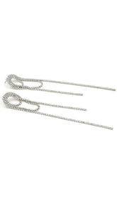 Silberfarbene Quastenohrringe mit Diamanten